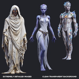 Galactic Vanguard Clipart Bundle: Sci-Fi Character Illustrations, Futuristic Space Graphics (PNG, Digital download)