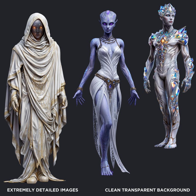 Galactic Vanguard Clipart Bundle: Sci-Fi Character Illustrations, Futuristic Space Graphics (PNG, Digital download)
