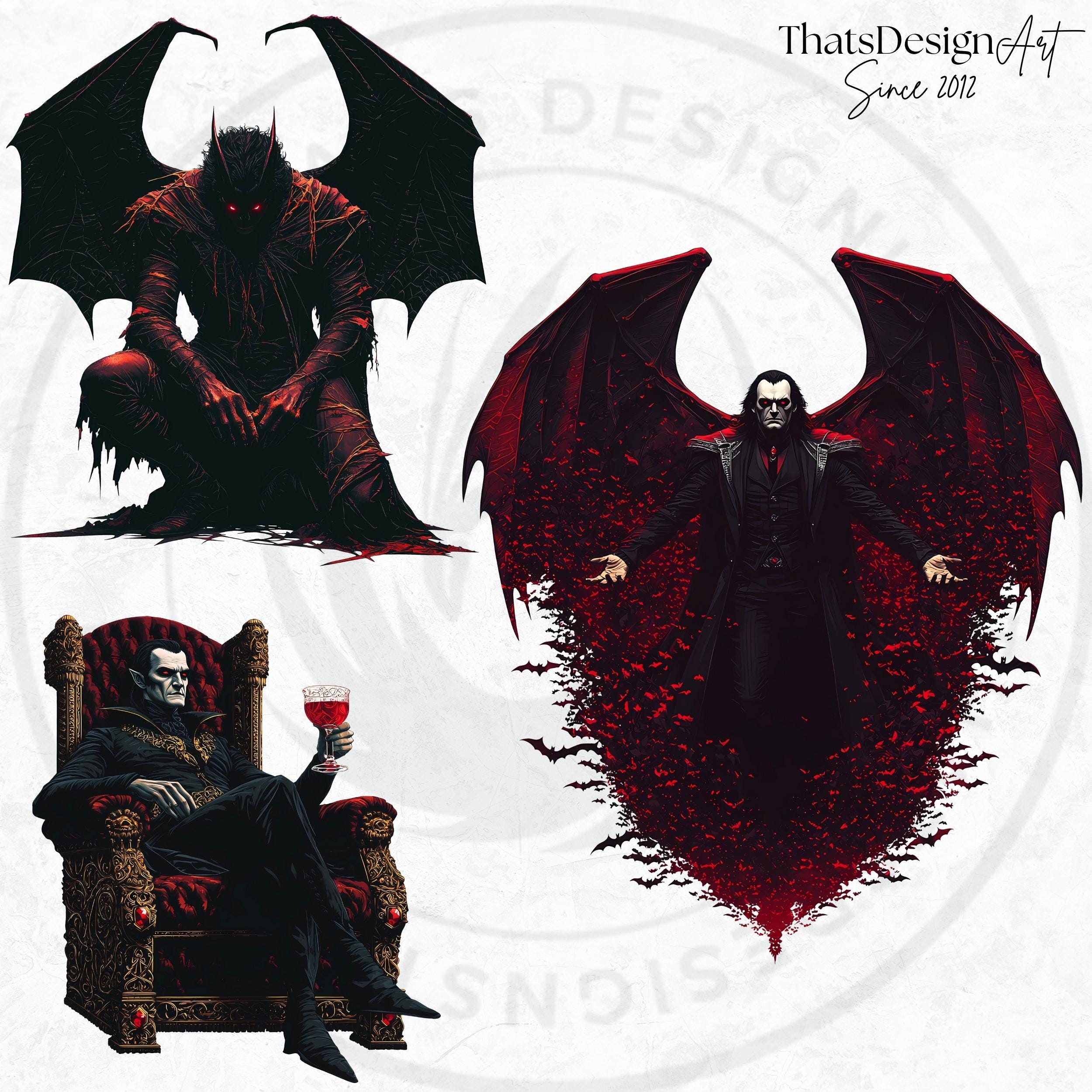 Dracula Clipart Set: Gothic Vampire PNG Images, Halloween Decor ...