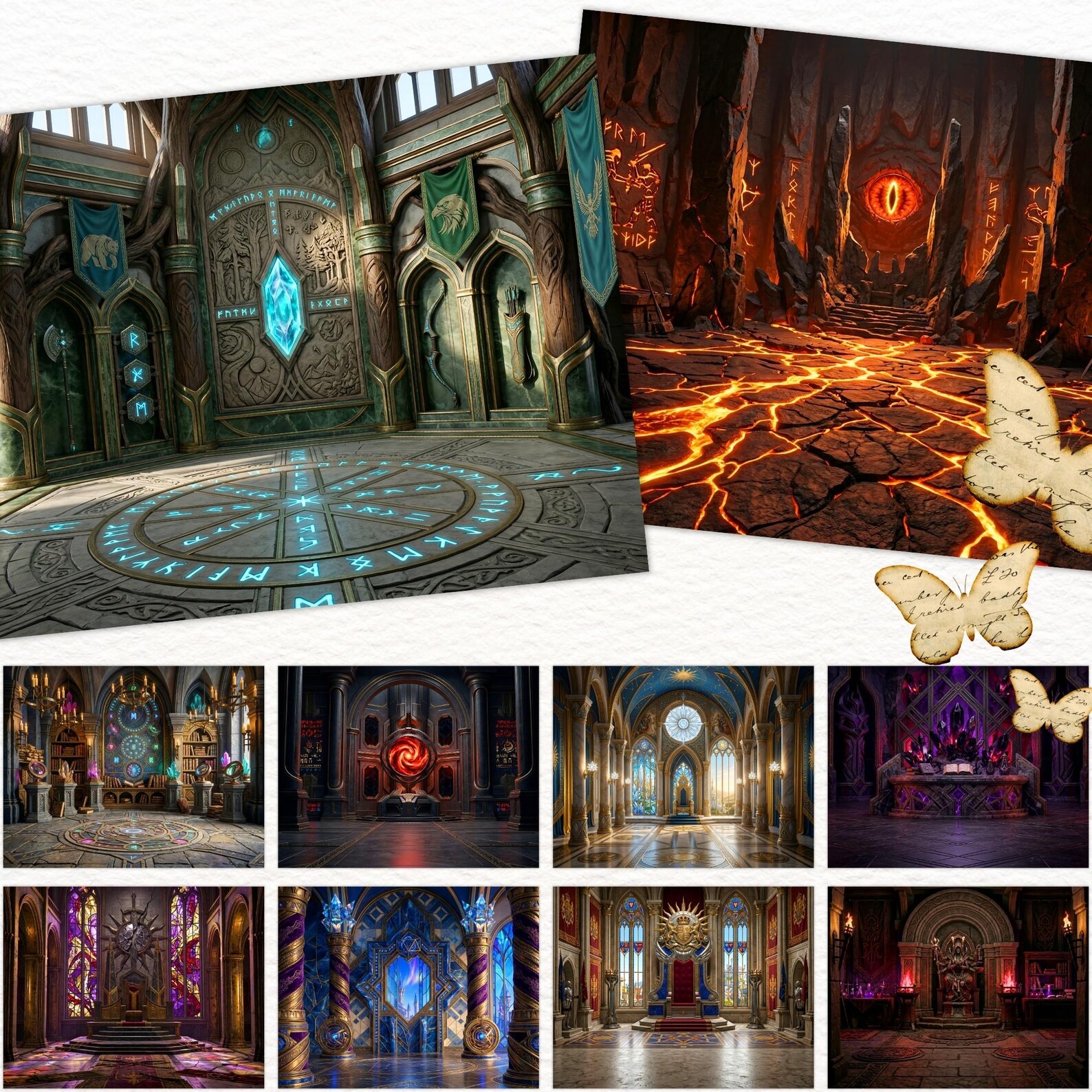 Dark Magic Fantasy Backgrounds, RPG Scenes Legends Backdrops, Junk ...