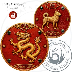 Chinese Zodiac signs Clipart Set V2, Chinese New year, chinese animal totem,Astrology clipart,asian horoscope sign,lunar new year,zodiac png