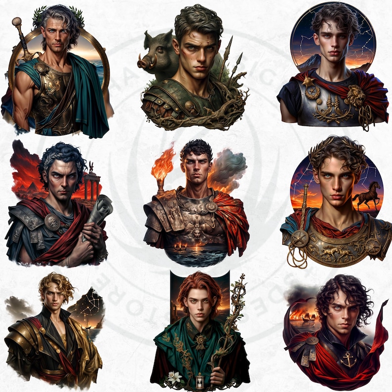 greek-heroes-clipart-hercules-achilles-perseus-digital-download