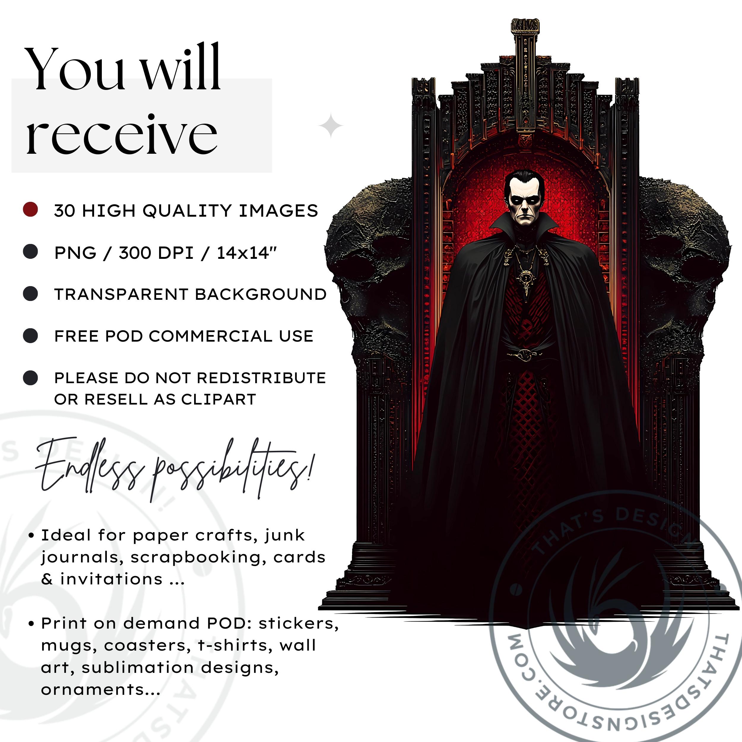 Dracula Clipart Set: Gothic Vampire PNG Images, Halloween Decor ...