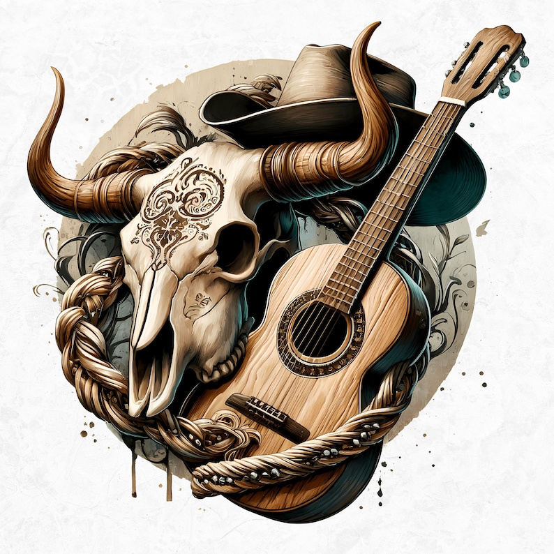 Rustic Bull skull PNG clipart Set, western PNG, Western Sublimation, floral cow skull with sunflower crafts and sublimation. Commercial use
