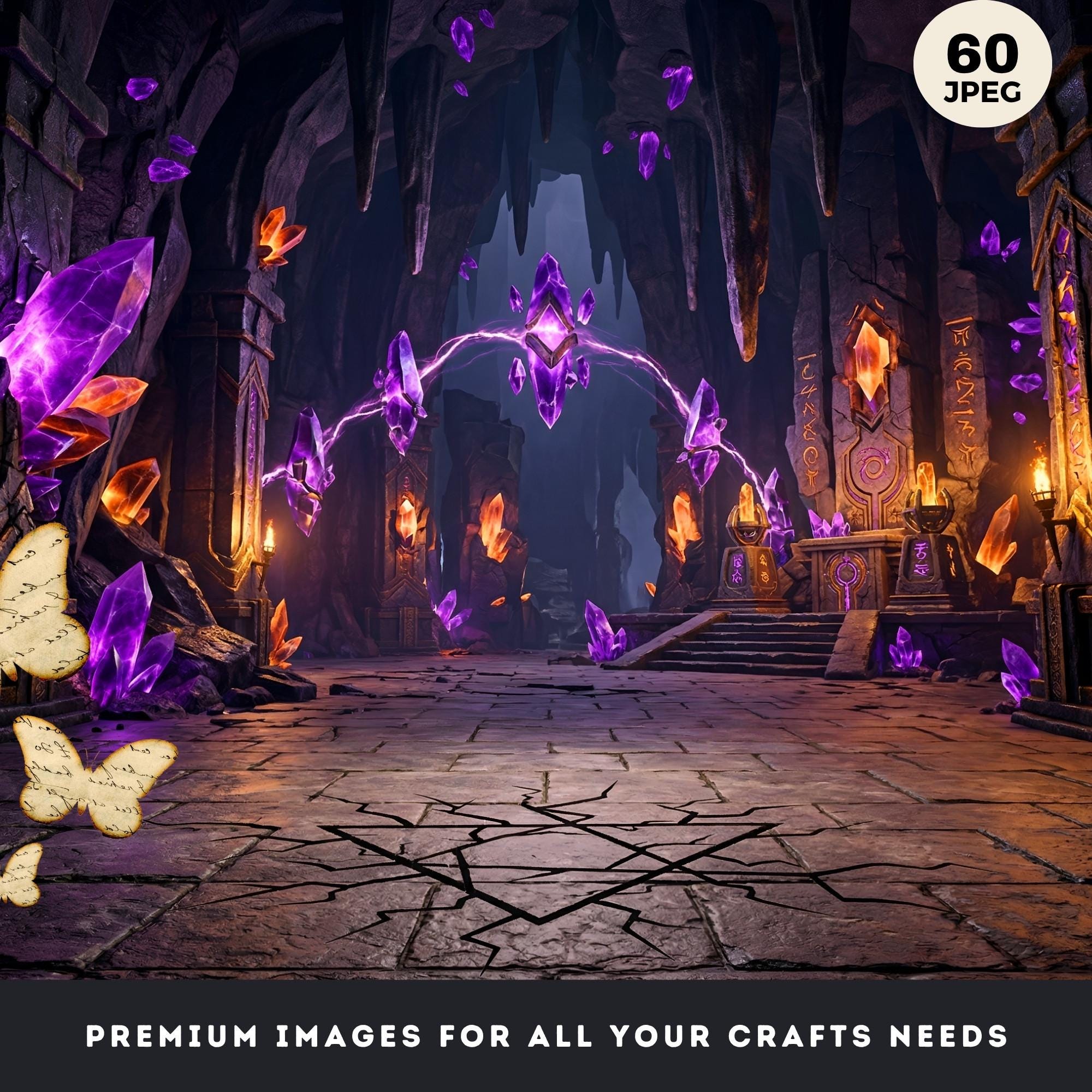 Dark Magic Fantasy Backgrounds, RPG Scenes Legends Backdrops, Junk ...