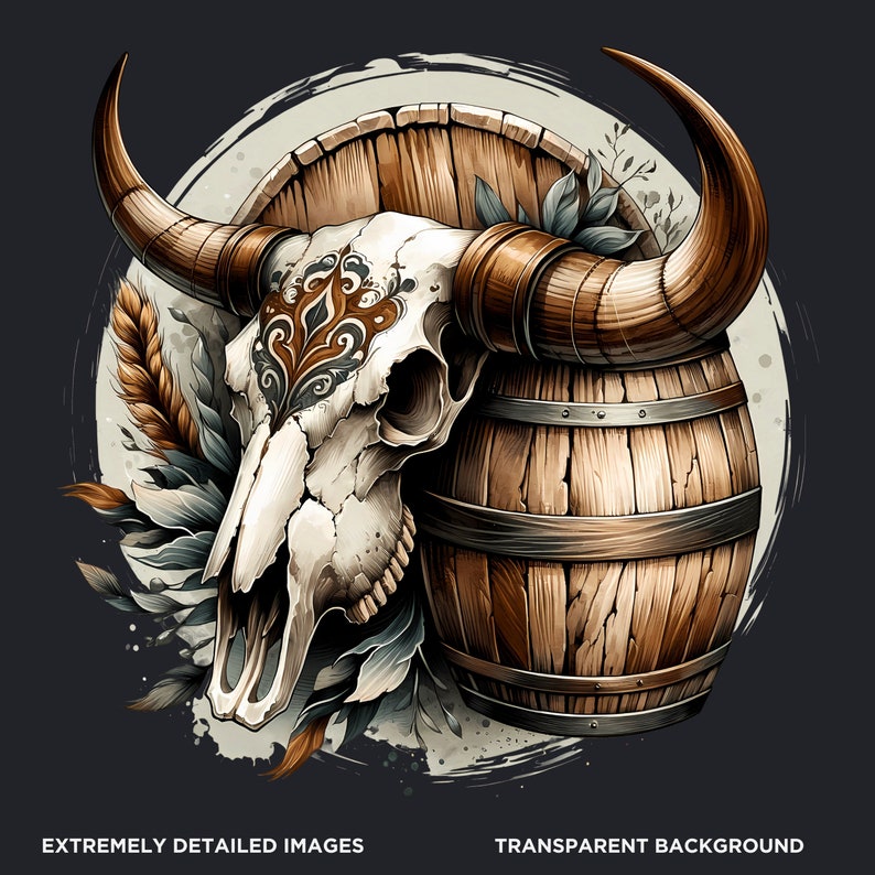 Rustic Bull skull PNG clipart Set, western PNG, Western Sublimation, floral cow skull with sunflower crafts and sublimation. Commercial use