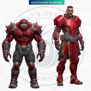 Galactic Vanguard Clipart Bundle: Sci-Fi Character Illustrations, Futuristic Space Graphics (PNG, Digital download)
