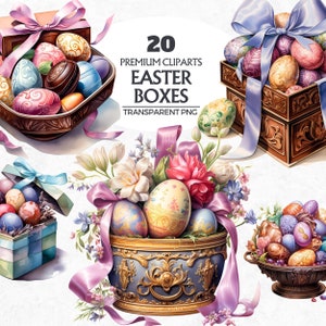 Easter basket eggs clipart bundle, printable Easter clipart, PNG Easter graphics, spring designs for Easter gifts, Easter eggs sublimation