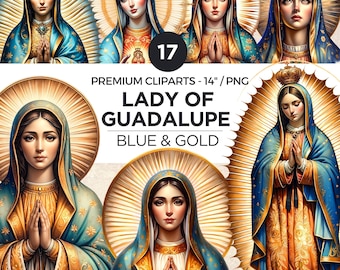 Lady of Guadalupe Clipart PNG, Virgin Mary clip art, Nuestra Señora de Guadalupe, Catholic Art for Sublimation & Paper craft. Commercial use