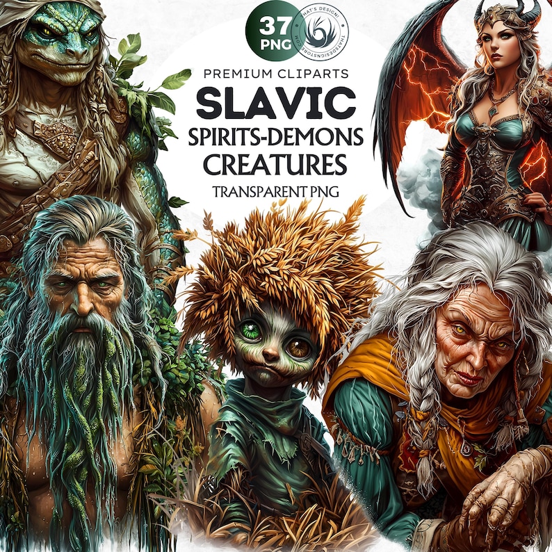 Slavic Spirits Clipart Set, Eastern European Mythology, Fantasy Art ...