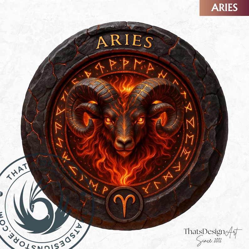 Elemental Zodiac Clipart Bundle: Rune Stone Horoscope, Fantasy RPG Coin ...
