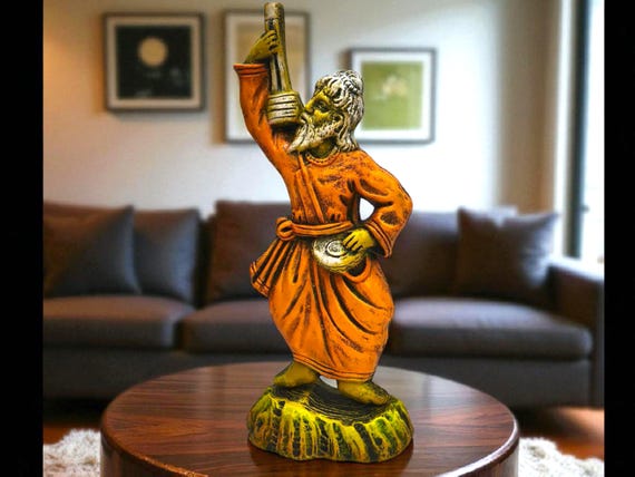 Terracotta Baul Musician Statue: Handcrafted Indian Folk Art Decor