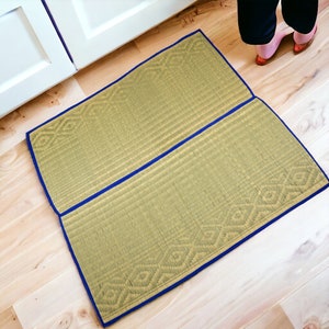 Breathwork Mat - Sustainable Sedge and Seagrass Rug/Handcrafted Seagrass Rug - Eco-Friendly Natural grass Mat/Natural Green Grass Floor Mat