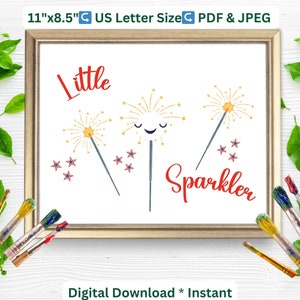 4th of July Handprint Art| Sparkler Footprint Art|Happy 4th of July Activity| Fourth of July Handprint Art| Independence Day Handprint Craft image 2