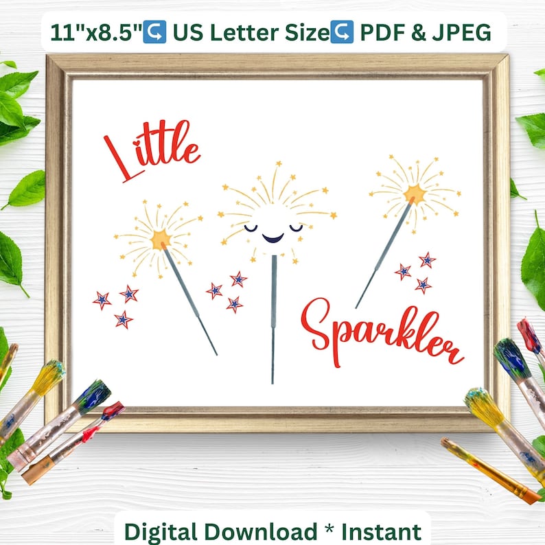 4th of July Handprint Art| Sparkler Footprint Art|Happy 4th of July Activity| Fourth of July Handprint Art| Independence Day Handprint Craft image 2