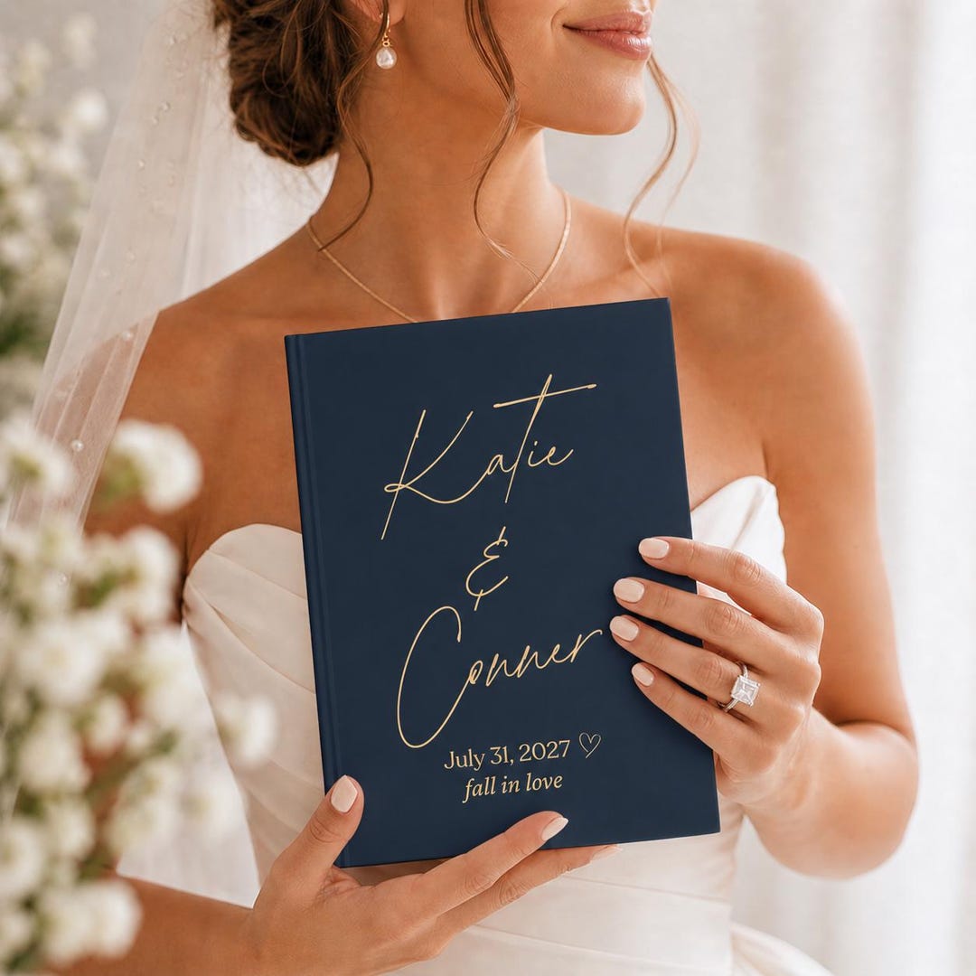 Engaged Journal Personalized Engagement Journal Custom Wedding Guest Book, Engaged ...