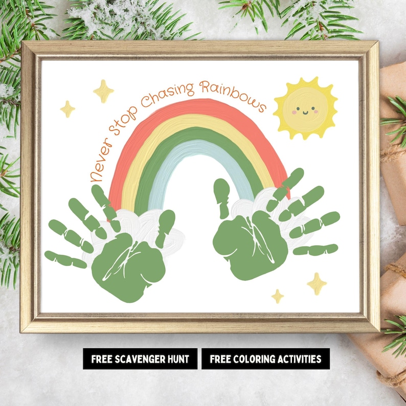 Rainbow Sun Handprint Craft| St Patrick's Day Baby Footprint Art| Prek ...