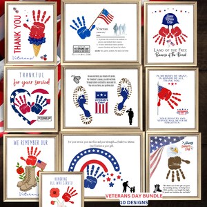 veterans tag handabdruck kunst bündel| DIY Karte Vaterländisches Gedicht-Andenken Geschenk veteranen | Handabdruck Handwerk Andenken Kinder Pre K Kindergarten Kleinkind