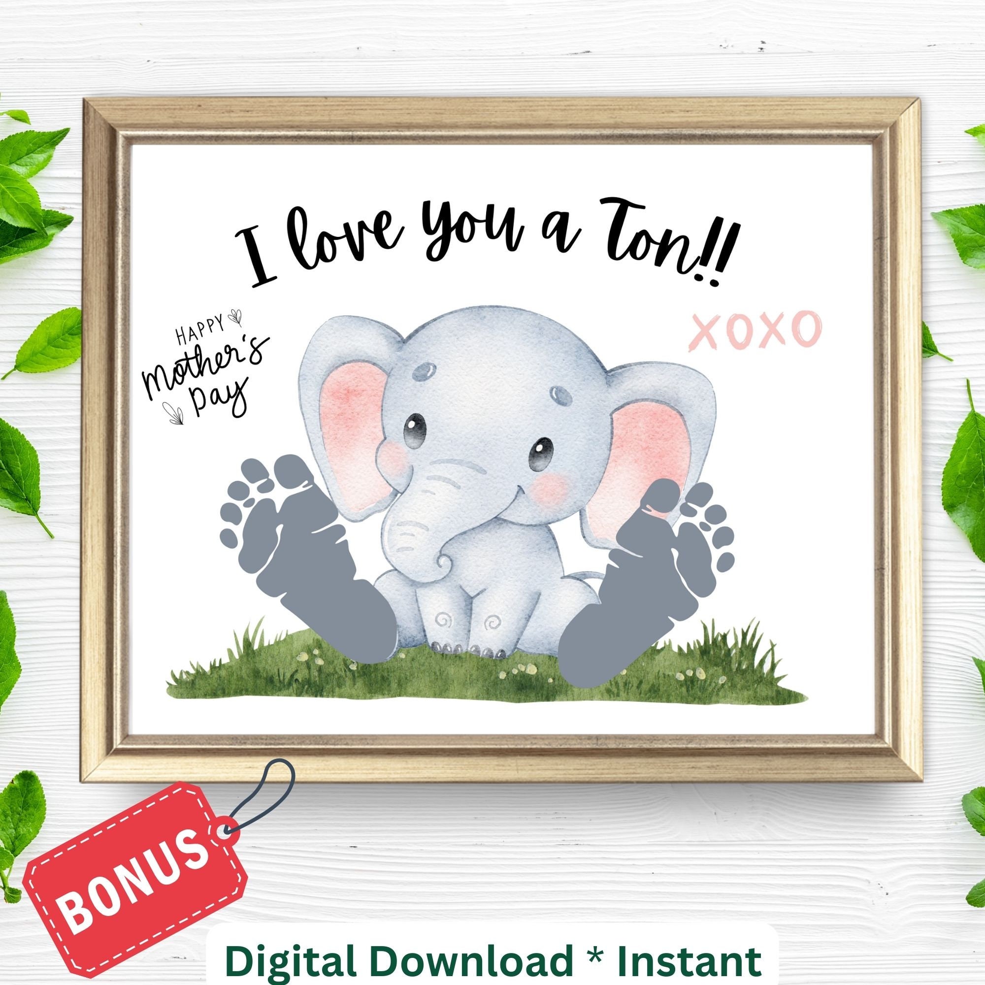 Mother's Day Footprint Craft Elephant Footprint Sign for Kids…