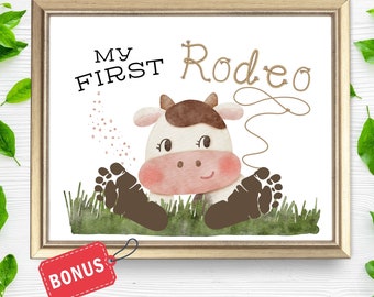 Knutselen met voetafdruk op eerste schooldag| Mijn eerste rodeo-handafdrukbord voor kinderen, peuters, kleuters| Aandenkenset baby| Pre K School DIY