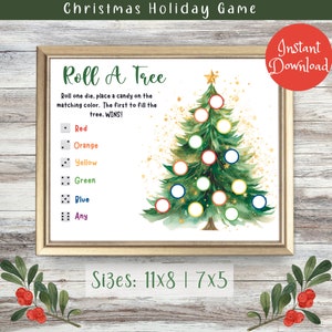 Roll a Tree Dice Game| Roll a Christmas Tree Game Printable for Kids|Roll a Dice Candy Game|Christmas Roll a Tree Party Game| Holiday Party