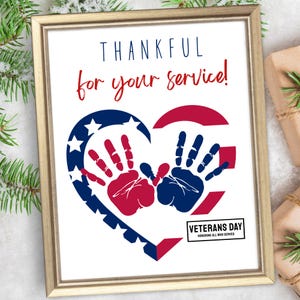 veteranen tag handabdruck kunst handwerk| DIY Karte Vaterländisches Zeichen-Gedicht-Andenken-Geschenk-veteran| Footprint Art Craft Andenken Kinder PreK Tagesstätte Kleinkind
