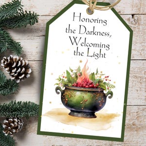 Yuletide Tag Printable Yule Cards| Yuletide Winter Solstice Gift Tags for Nordic ...