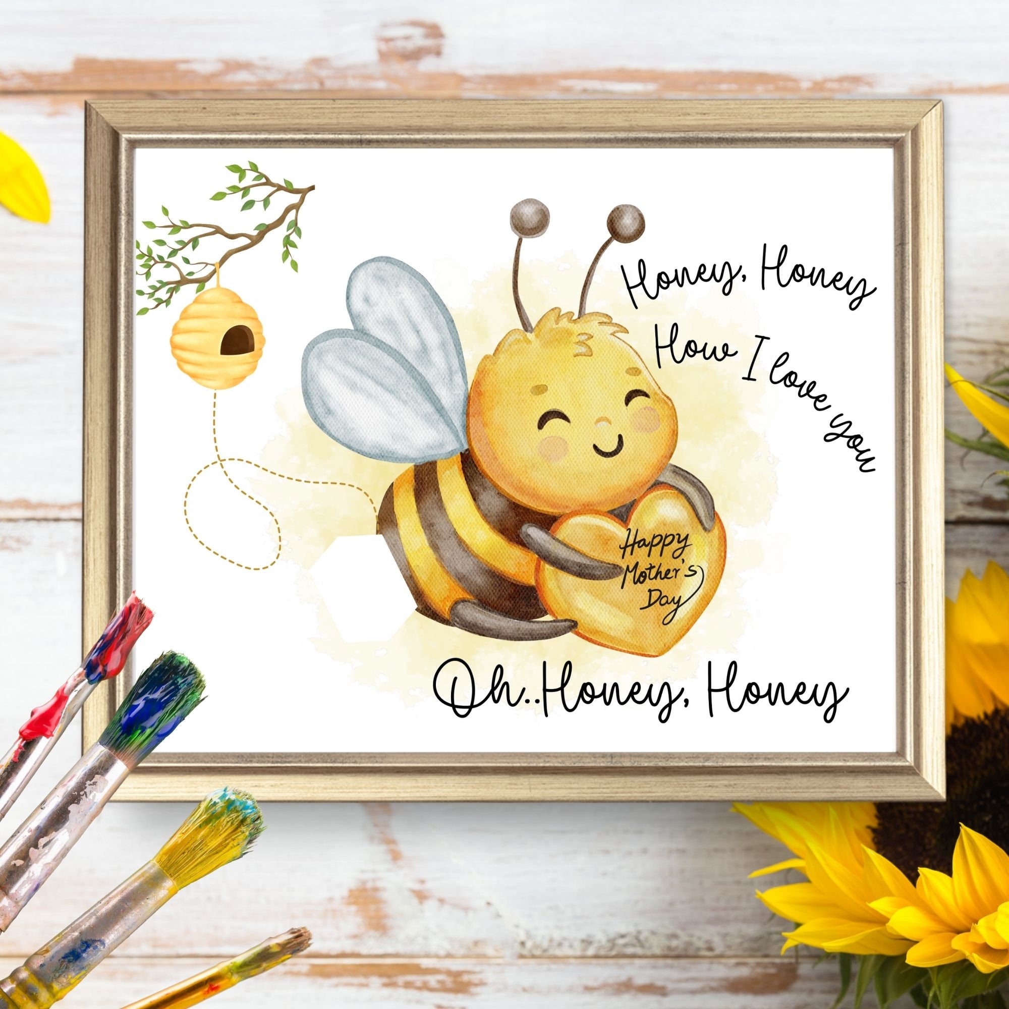 Mother's Day Handprint Craft DIY Bee Handprint Preschool Daycare ...
