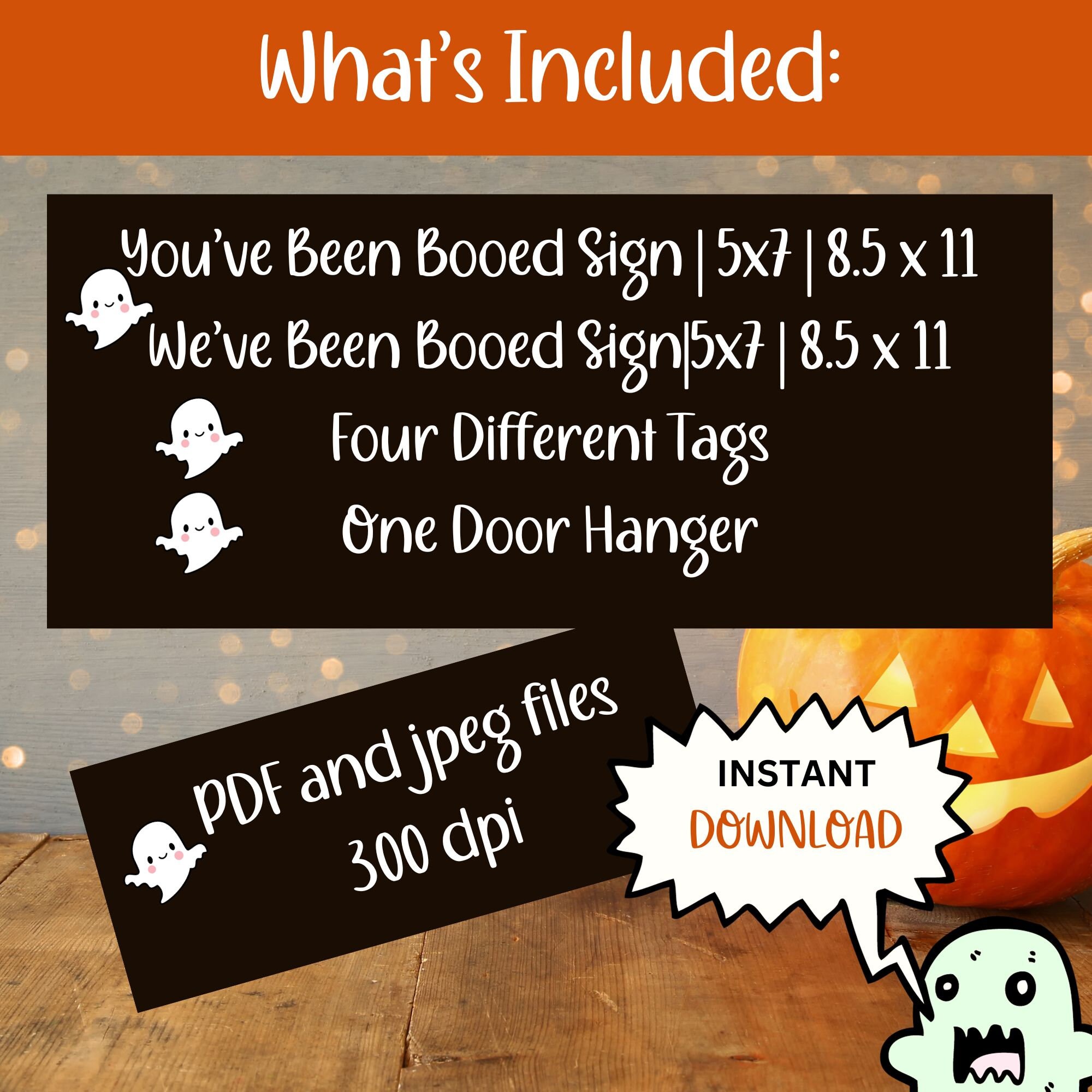 Youve Been BOOED Printable Halloween Tagsspooky Surprise Boo Your
