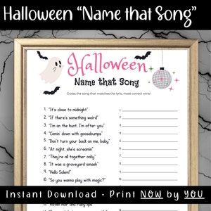Halloween Trivia Game Name that Song Game|Music Icebreaker Game Halloween Activities|Printable Halloween Games|Halloween Guessing Party Game