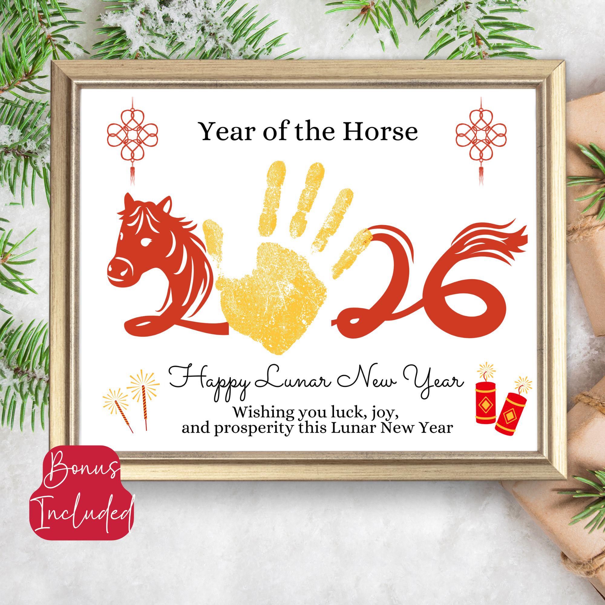 40 Fun Horse Crafts For Kids That Are Easy to Make 15 Chinese New Year Handprint Craft, 2026 Lunar New Year Poem, Year of…