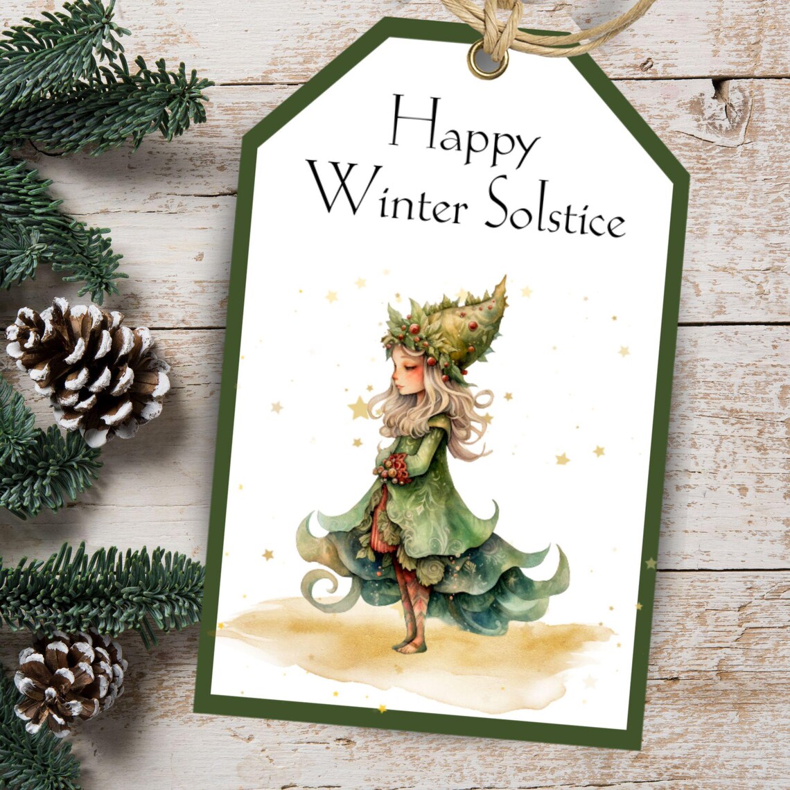 Yuletide Tag Printable Yule Cards| Yuletide Winter Solstice Gift Tags for Nordic ...