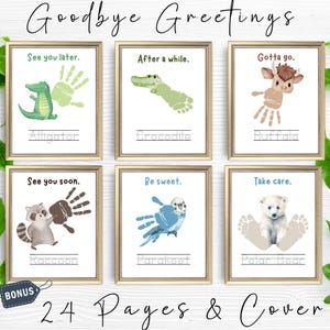 Manualidades con huellas de manos de animales/Libro de manualidades con huellas de manos para niños en edad preescolar, paquete de arte con huellas de manos para preescolares, libro de recuerdos para guardería