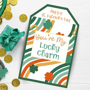 Etiqueta de deleite do Dia de São Patrício | Sua etiqueta para impressão My Lucky Charm Treats | Presente de agradecimento do dia da Patty | Guloseima de sala de aula|Etiqueta de biscoito Shamrock