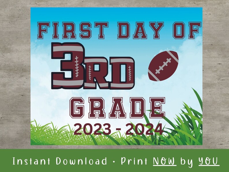 First Day of School Sign Printablefirst Day of 3rd Grade - Etsy