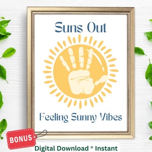 Summer Handprint Craft| Sunshine Handprint Printable Sign for Kids Preschool Daycare Toddlers| DIY Kids Craft Activity| Handprint Baby Art