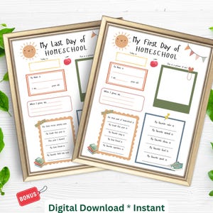 First Day of Homeschool Interview| All About Me Form My Last Day of School Printable Worksheet| Back To School Questionnaire School Keepsake