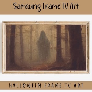 Halloween Samsung Frame TV Art| Spooky Season TV Frame Art for Fall Decor| Scary Ghost Scene Wall Art for Halloween Party| Ghostly figure