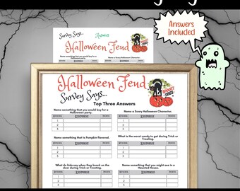 Halloween Friendly Feud Trivia Game| Holiday Feud Party Game| Icebreaker Party Game for Halloween Activities| Halloween Game for Kids Teens