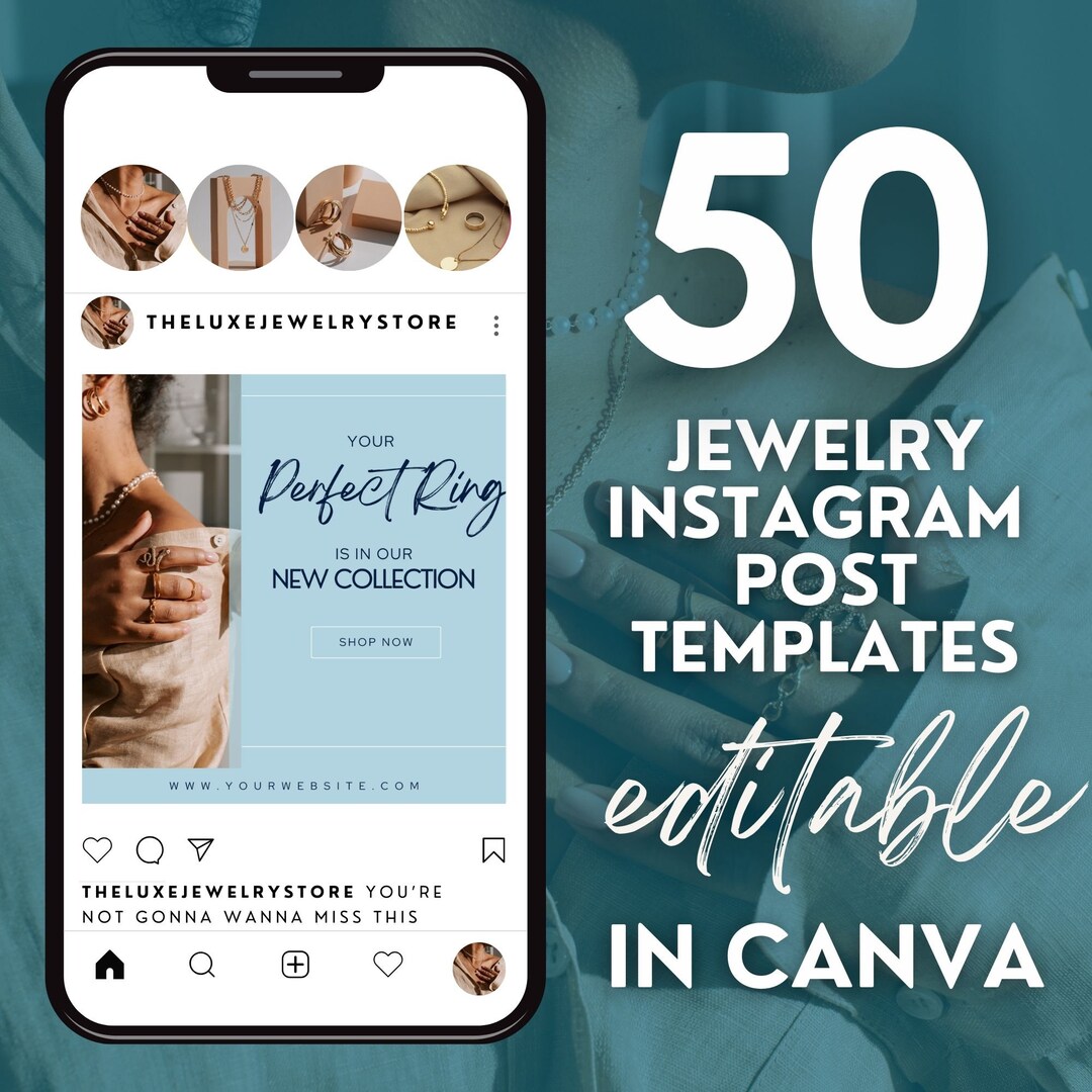 Jewelry Instagram Templates INSTANT DOWNLOAD Editable Canva Social ...