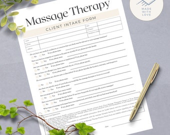 Massage Intake Form, Massage Therapeut, Kunden Intake Form, Massage Einverständnis Form, Kosmetikerin Forms, Massage Therapie Form, Massage Template