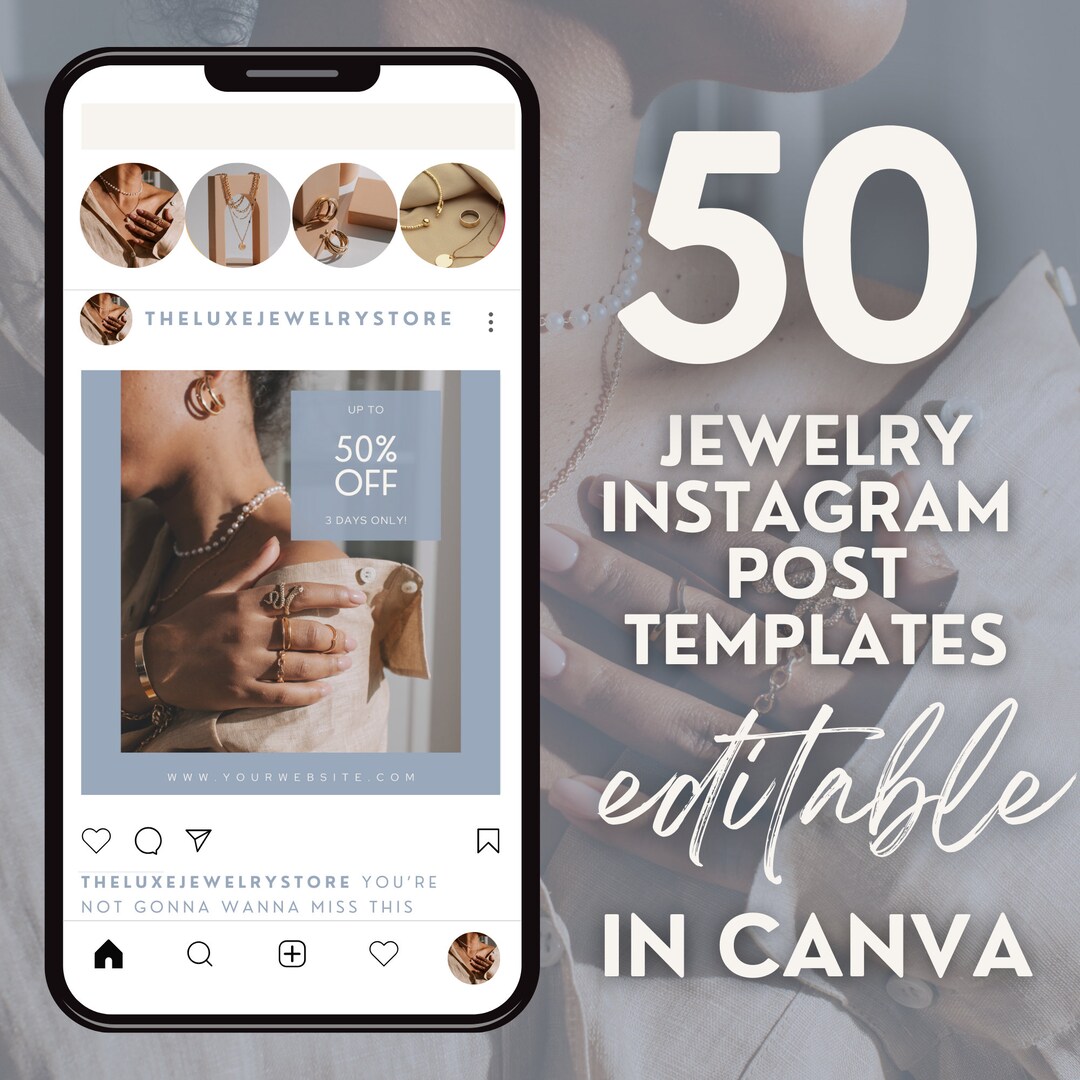 Jewelry Instagram Templates INSTANT DOWNLOAD Editable Canva Social ...