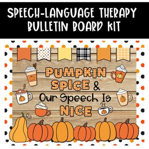 Logopädie, Pinnwand, Pumpkin Spice, Therapie Büro Dekor, SLP Klassenzimmer Dekor, sofort Download, Sprachpathologie