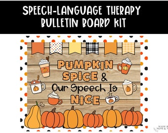 Logopädie, Pinnwand, Pumpkin Spice, Therapie Büro Dekor, SLP Klassenzimmer Dekor, sofort Download, Sprachpathologie