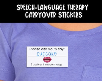 Speech Therapy Printable, SLP Materials, Articulation Therapy, Carryover Stickers, Speech Language Pathology, Instant Digital Download