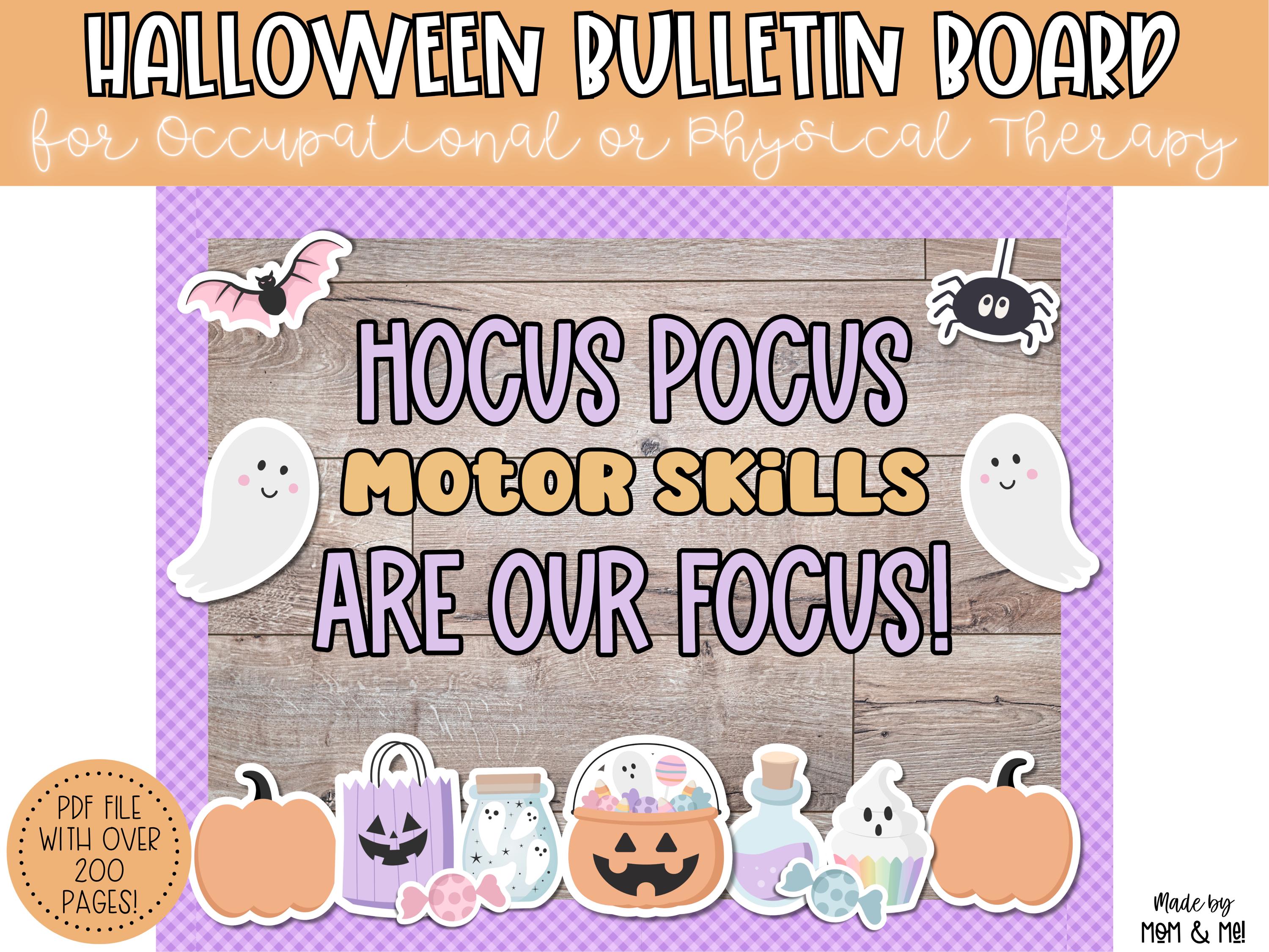 Halloween Bulletin Board for Occupational Therapy or Physical Therapy, PTA & OTA Office Decor, October Decorations, Spooky Season Decor