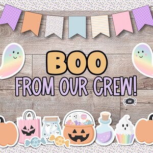 Pastel Halloween Bulletin Board Kit, Spooky Season Classroom Decor ...