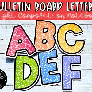 Composition Bulletin Board Alphabet Letters Classroom Decor Teacher Printable Seasonal Decor for Education Back to School Classroom Theme