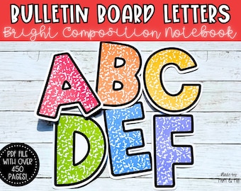Composition Bulletin Board Alphabet Letters Classroom Decor Teacher Printable Seasonal Decor for Education Back to School Classroom Theme