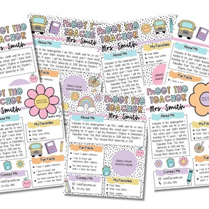 Meet The Teacher Template, Newsletter, Open House, Back to School, Classroom Decor, Pastel Colors, Editable Canva Template, Instant Download image 8